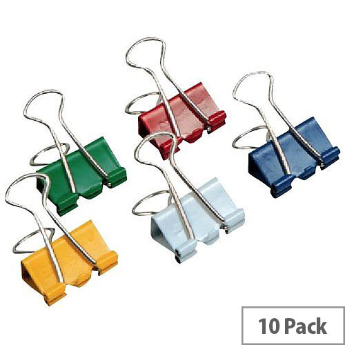 Q-Connect Foldback Clip 32mm Assorted Colours (Pack of 10)